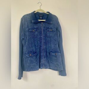 Denim & Co., Embroidered & Crocheted!!!!, Blue, Size XL